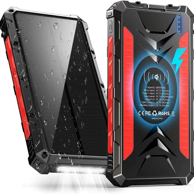 Red Hawk - QI Powerbank med solceller
